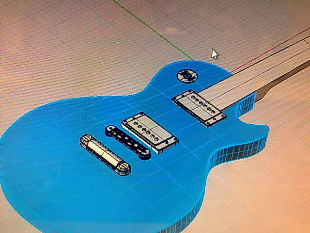 lespaul guitar modeling 3D Rhinoceros keyshot