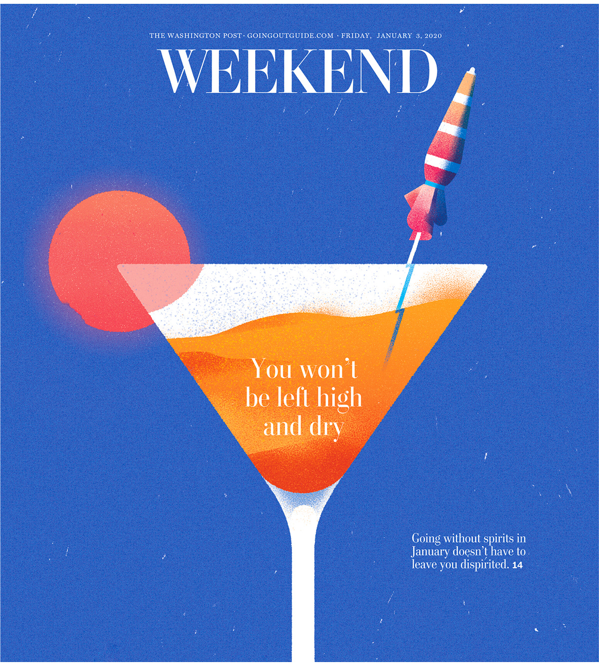 alcohol conceptual illustration cover illustration drinks Dry january Editorial Illustration magazine Washington Post weekend