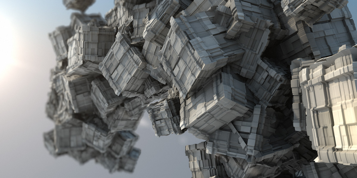 3D CGI Style stone rock Space  abstract concept