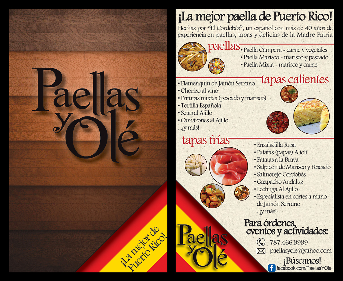 Food   flyer  spanish food  tapas  puerto rico
