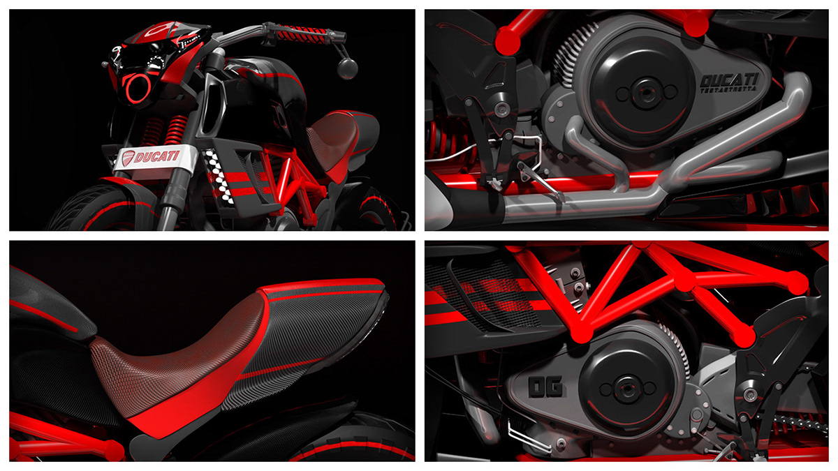 Ducati 3D model modelling texturing lighting rendering automotive  