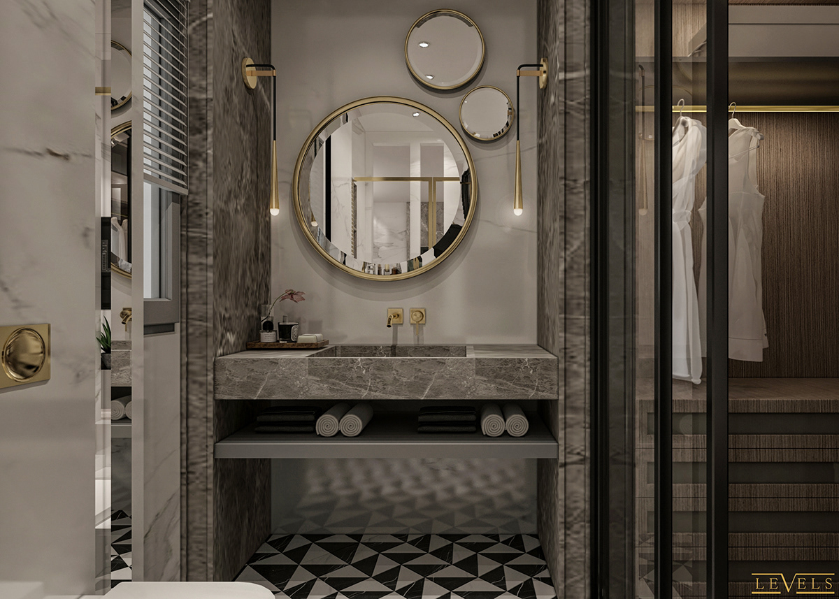 Master modern bathroom Marble luxury cairo 3dmax interior design  visualization vray