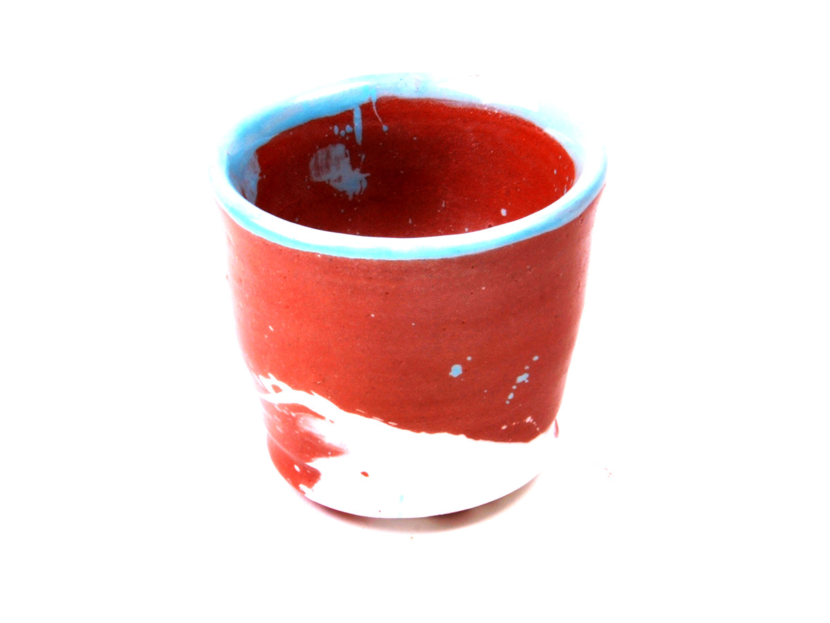 Pottery clay brown clay italian clay Colored Pots Pots Mugs glazed handles White Glaze
