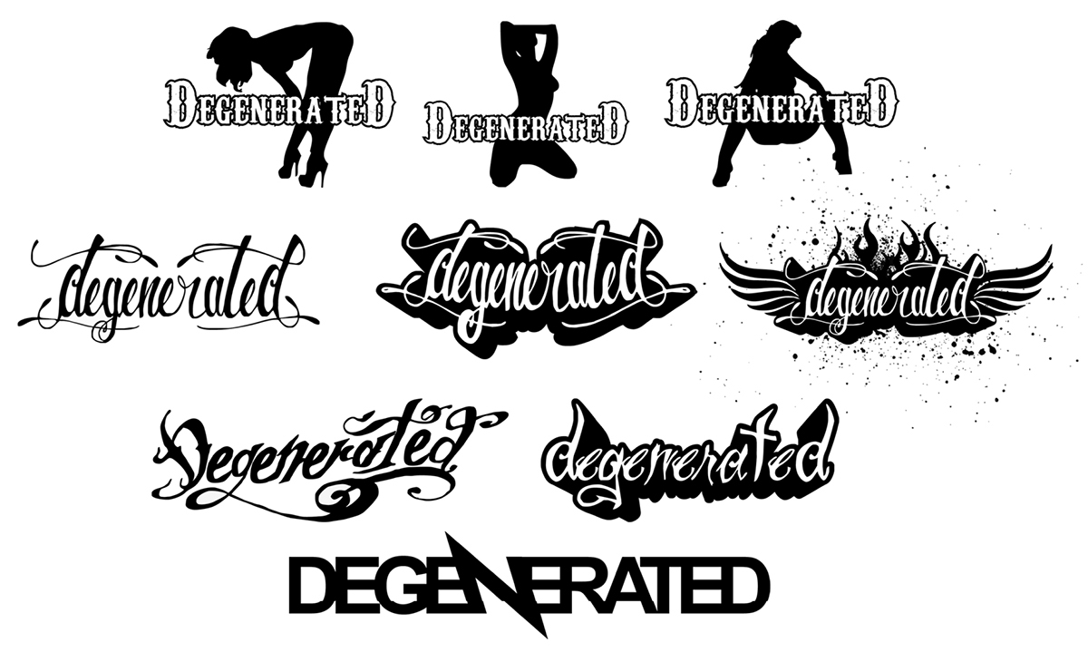degenerated rock logo concept