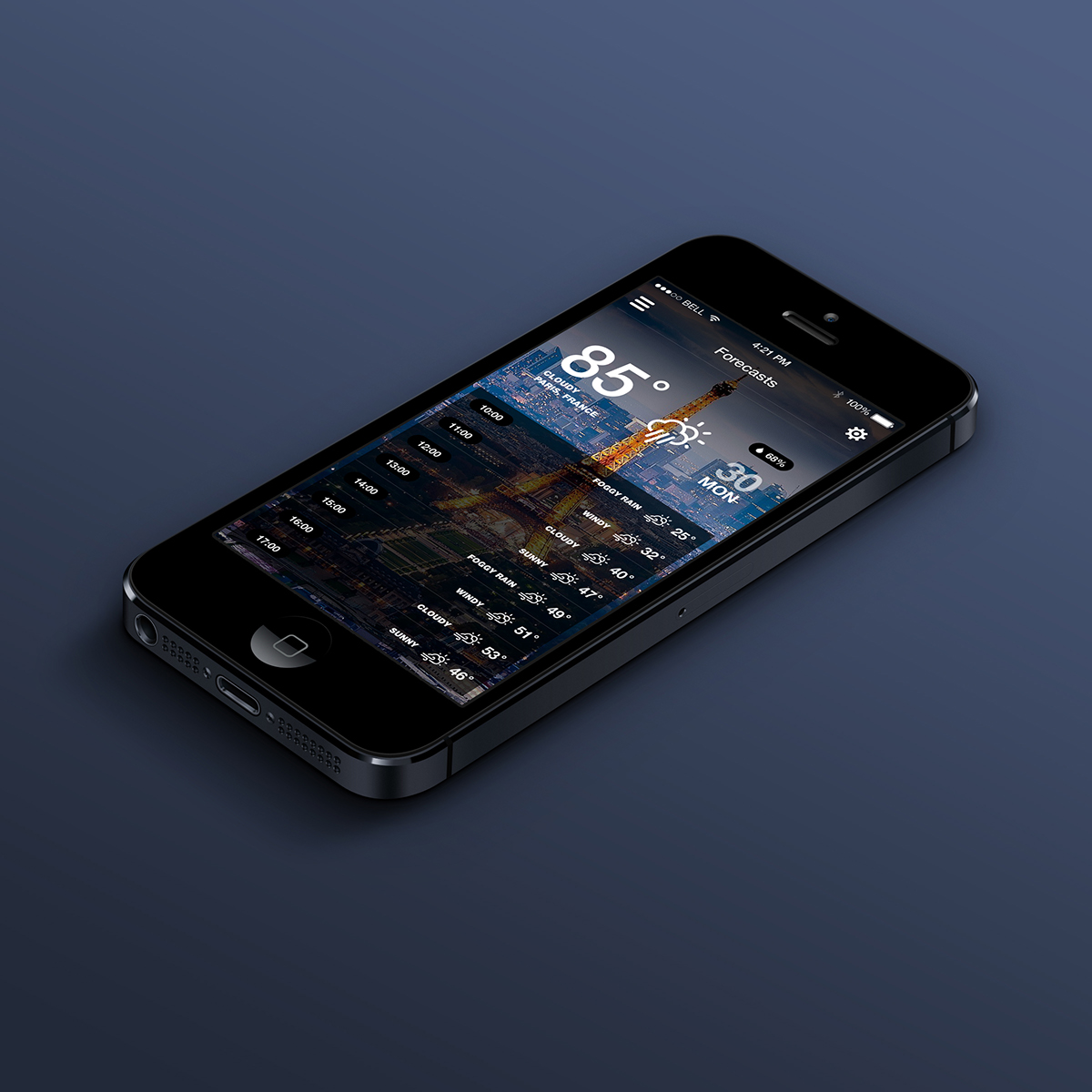 ios7 iOS App app mobile weather forecast iphone app iphone UI