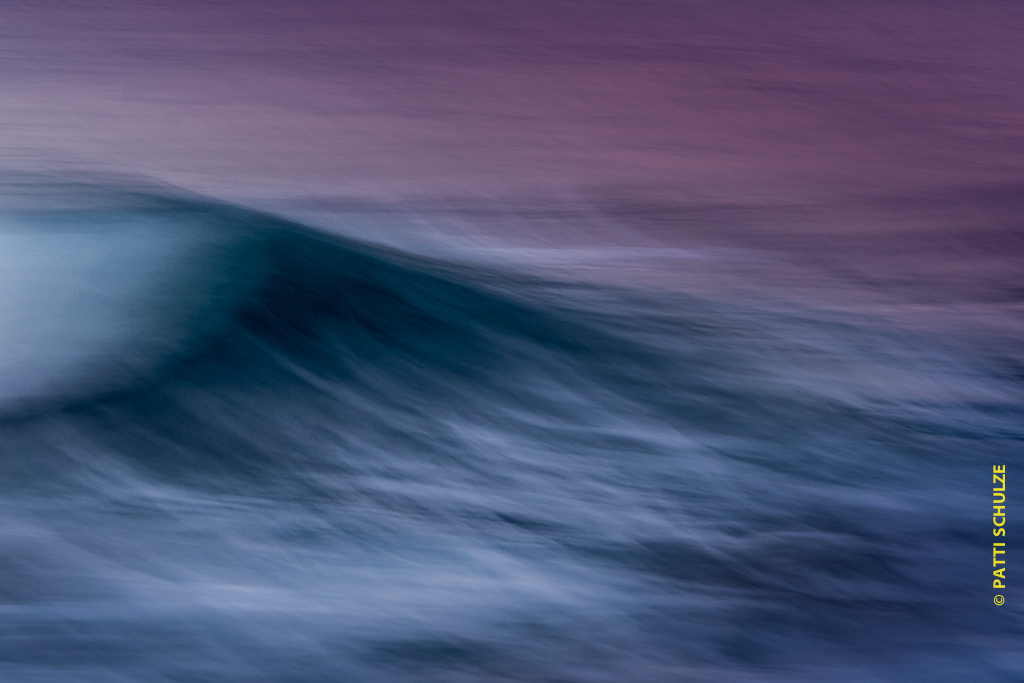 Surf waves panning slow shutter