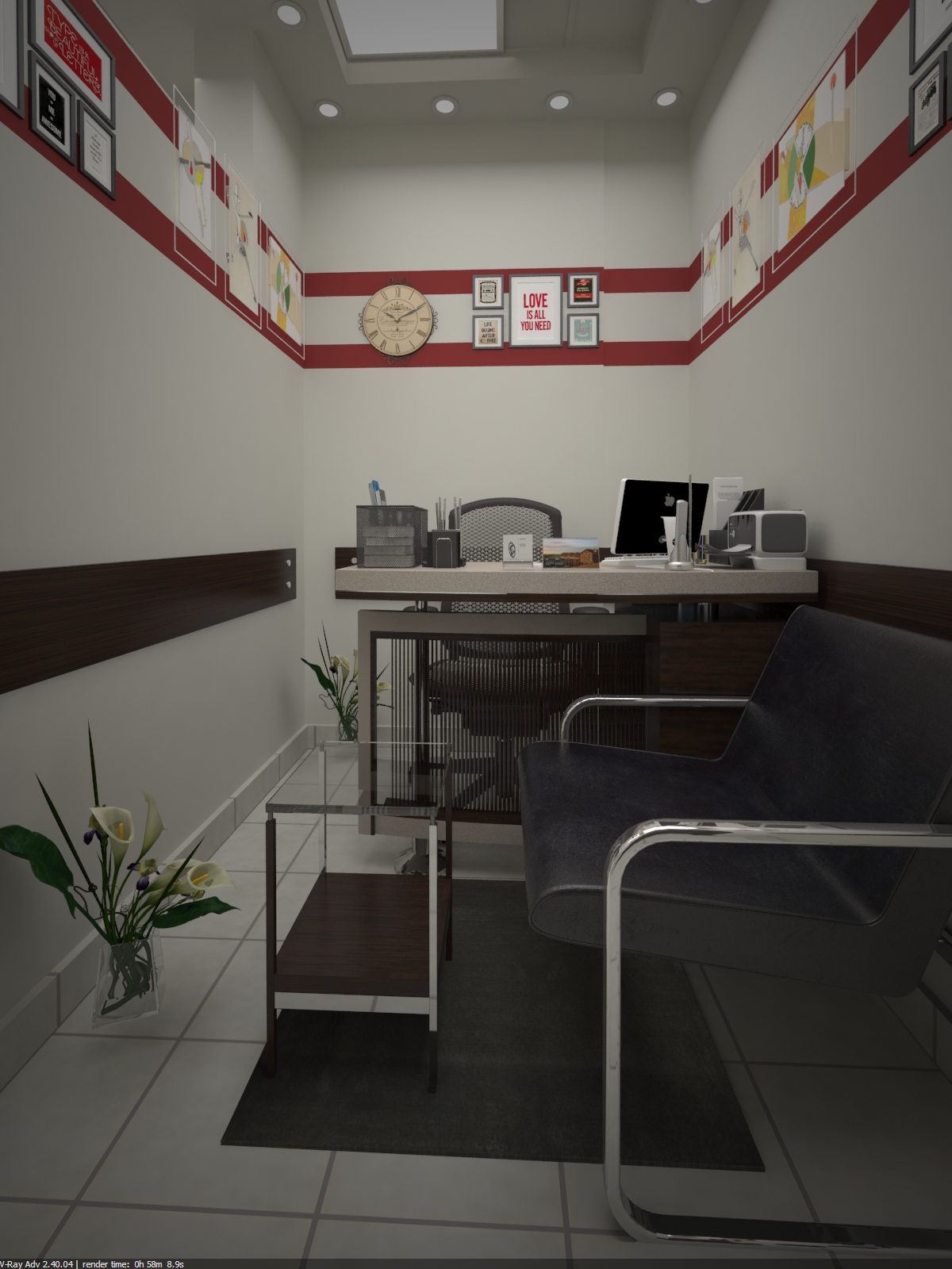 Interior Designs Office decor vray 3d max