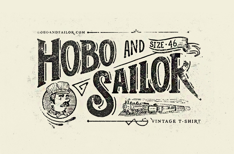 hoboandsailor hobo and sailor tshirt vintage Military workwear Handlettering lettering heritage navyism railroad