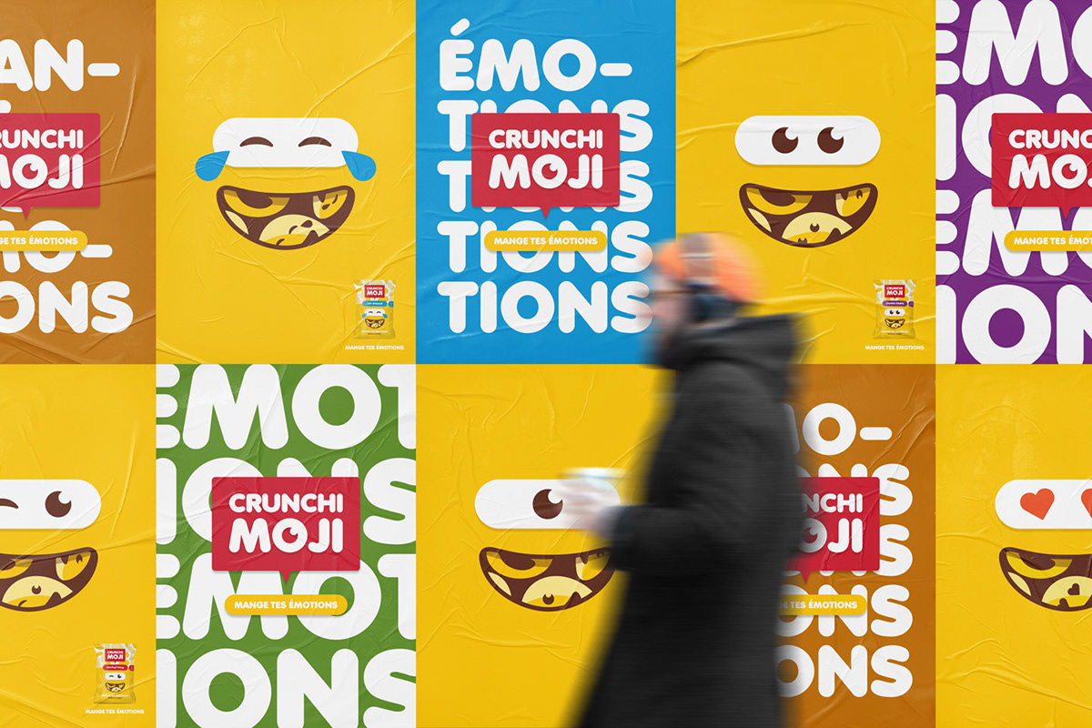 chips creative Emoji emotion faces Food  Fun kids messaging yellow art direction 