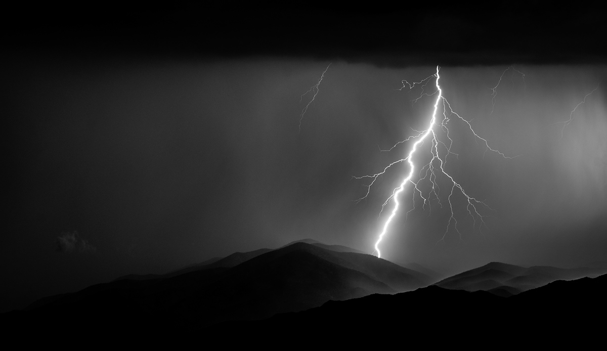 arizona Landscape desert monsoon lightning thunderstorm storm weather southwest usa bw Sony Alpha A65 Nature