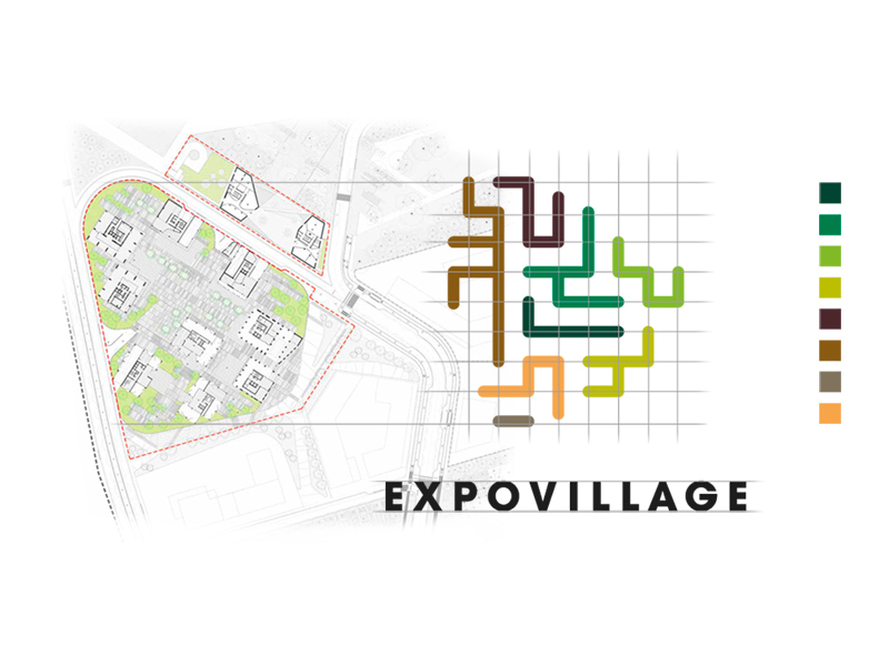 expo village expo 2015 logo pictogram wayfinding web app signage system brand identity merchandising cooking box