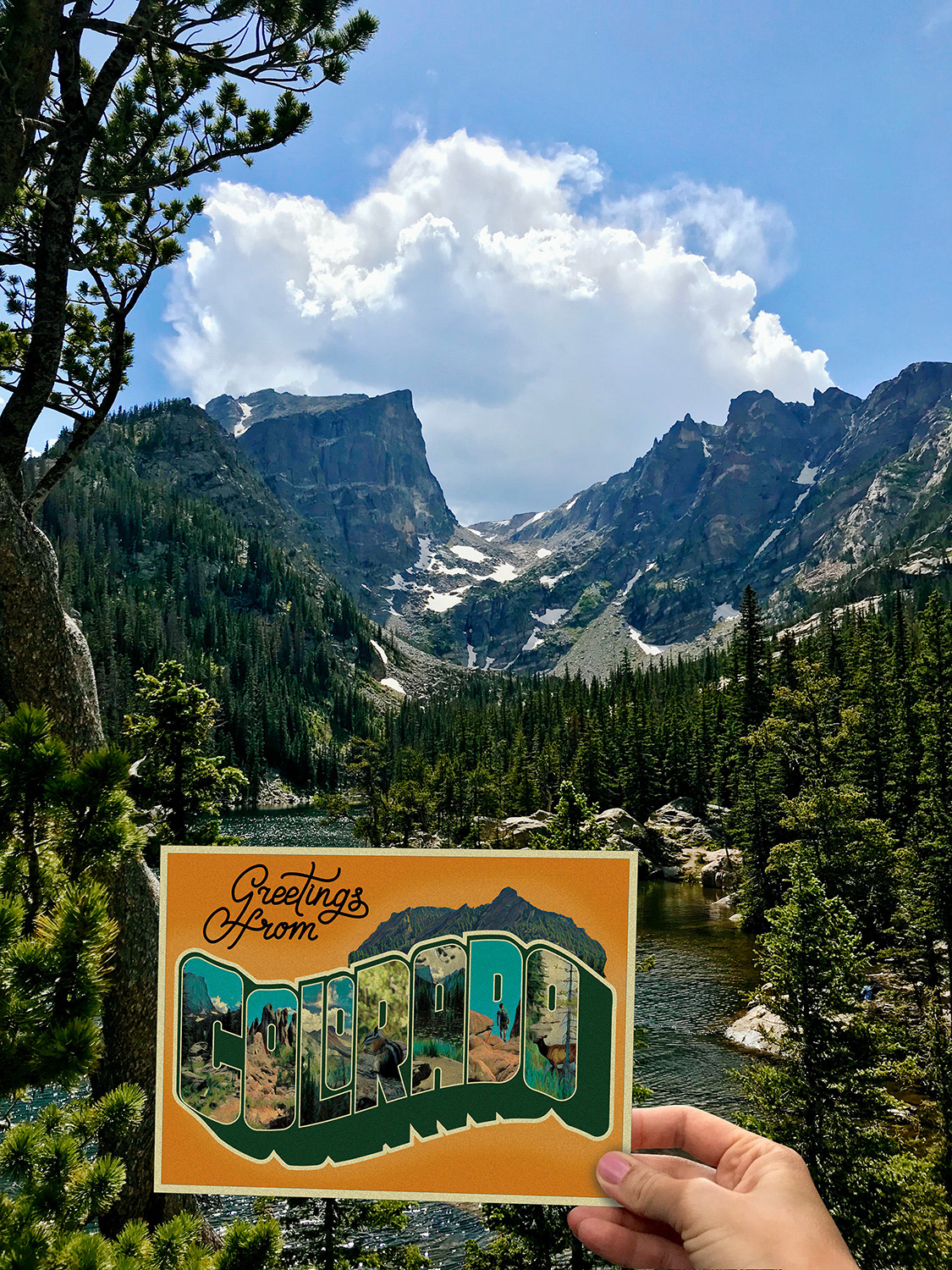 Colorado Boulder Travel postcard vintage American Travel mountains