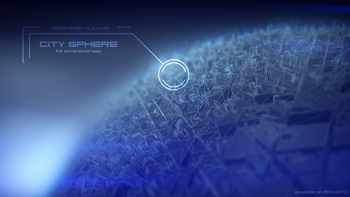 city sphere 3D after effects fx effect ball blue Space  cyber