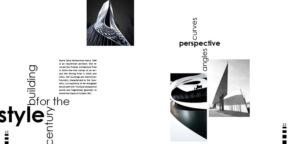 ZAHA HADID brochure architect folding 3D mentional Perspective multiple geometry interection