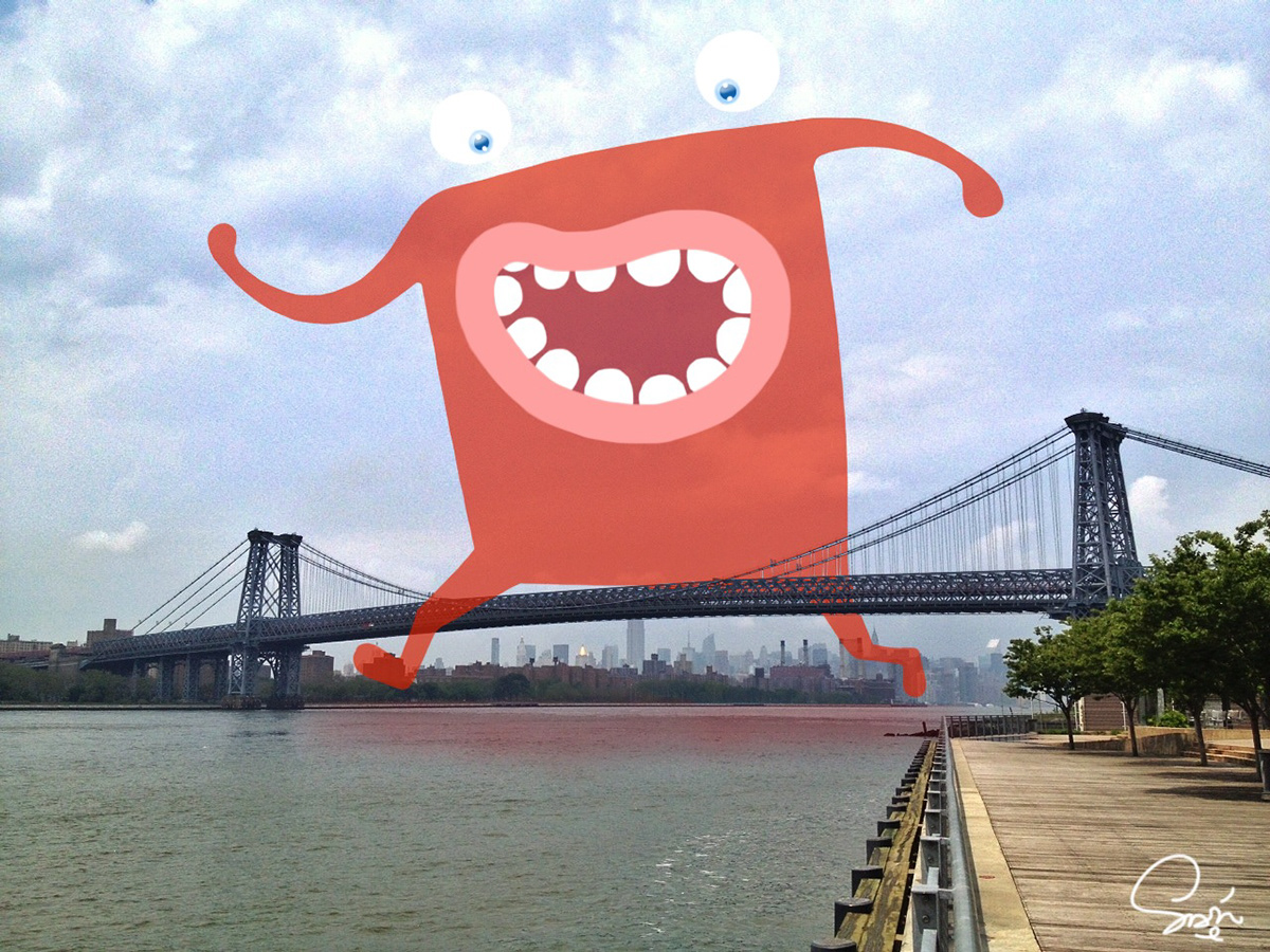 New York monster iphone iPad Manhattan Brooklyn cartoon Character