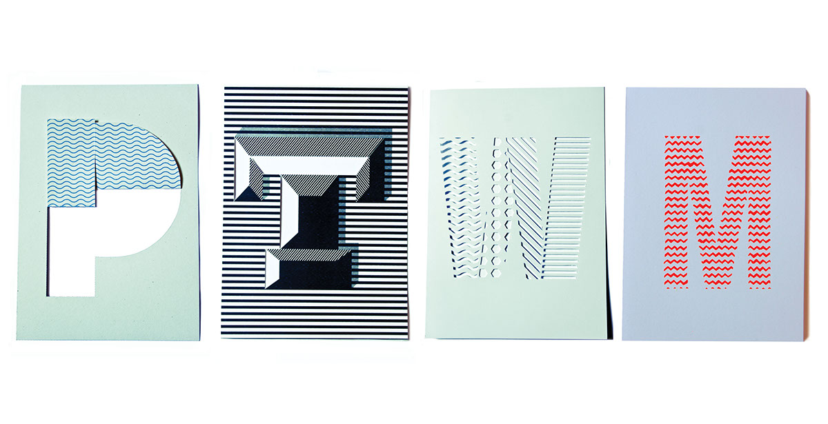 Favini  Paper Crush Bindakote twill prisma letters alphabet craft typo