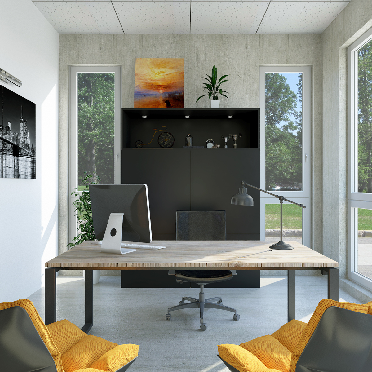 Office space interior design on Behance
