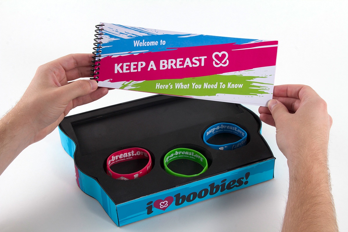 keep breast Promotional box piece book informational donations package