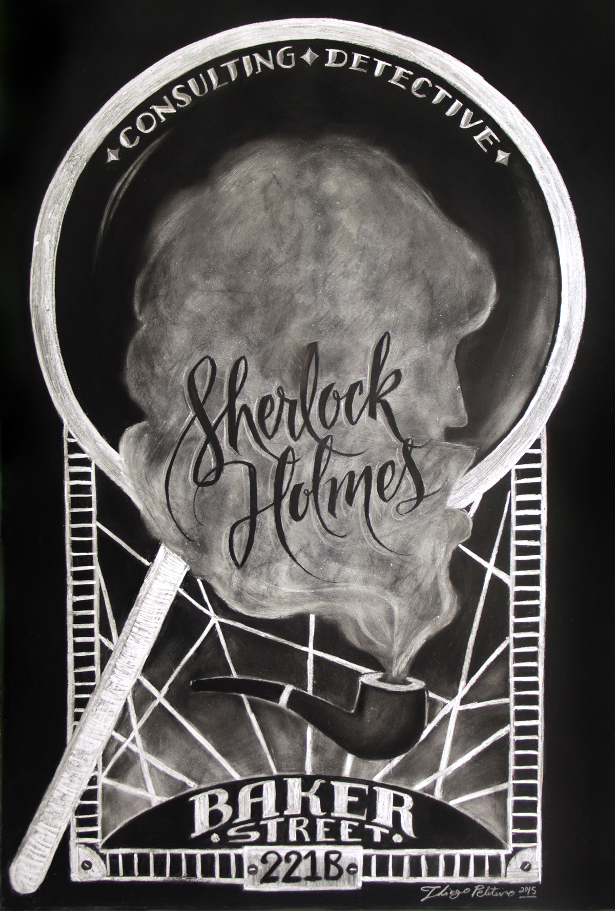 Sherlock Holmes Sherlock holmes GIZ chalk lettering caligrafia tipography Calligraphy  