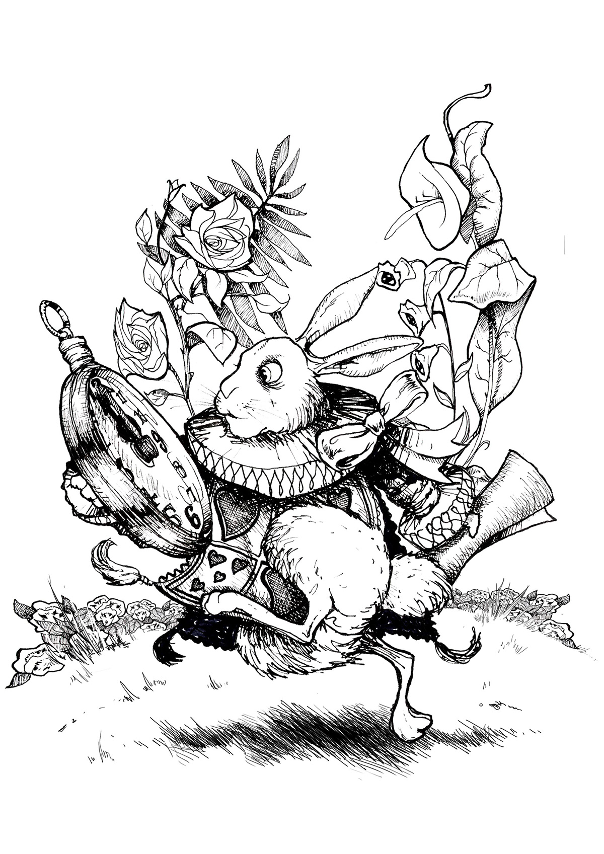 placement cartoon alice in wonderland white rabbit