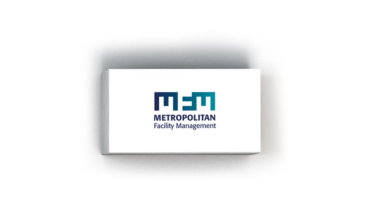 metropolitan facility management lebanon notaclinic logo type MFM brochure Layout design gradient Stationery identity