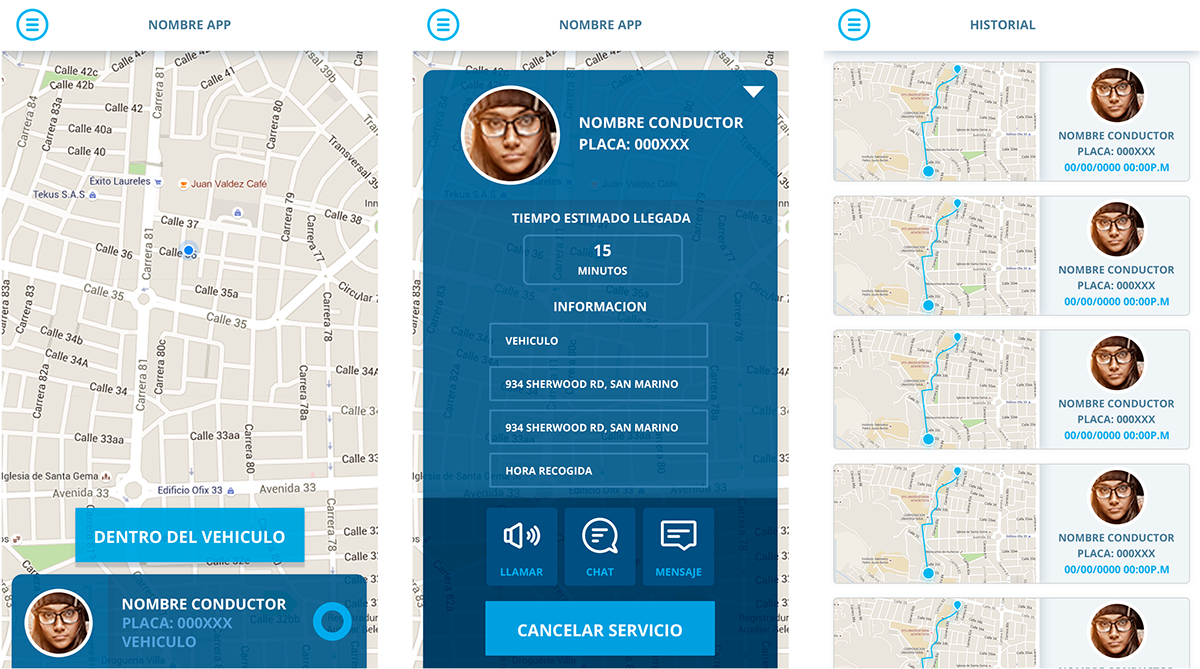 ux UI app ui kit Transport car android ios