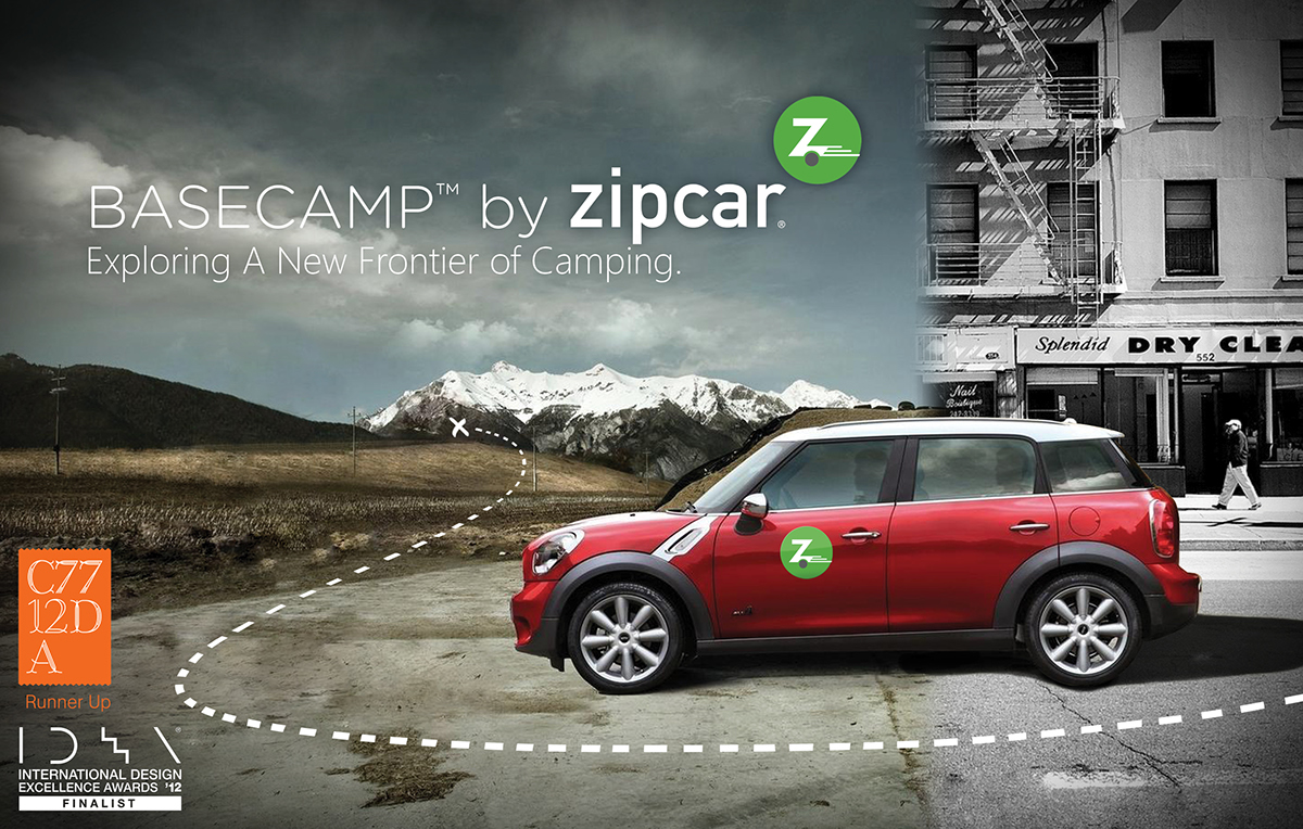 zipcar basecamp camping vacation road trip mini countryman Modular System all-in-one adventure partnership urban dweller city explore out of the join reserve drive camp product service Travel Website Car Sharing lantern bear grylls intuitive first aid food storage soft goods shelter sleeping pad Sleeping bag QR Code iconography open source rfid Experience box