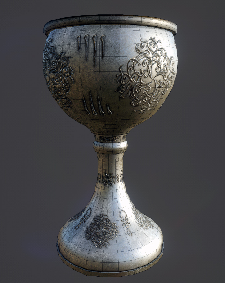 LOW poly game art 3D 3ds max Substance Painter chalice gameready
