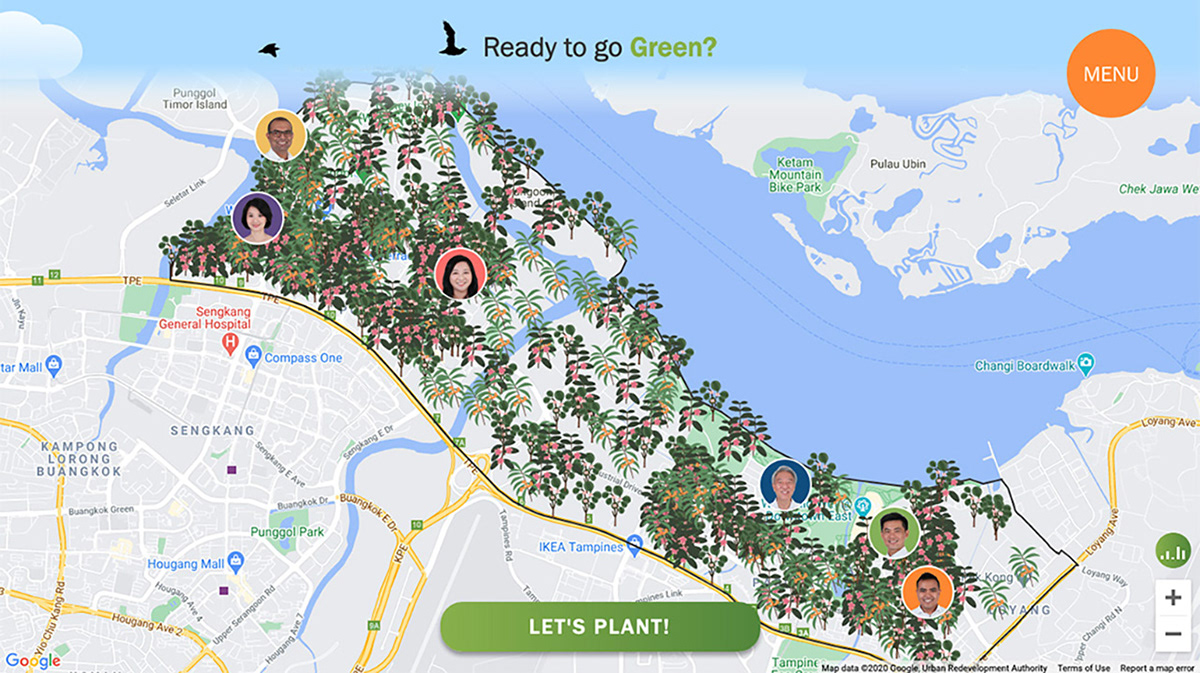 cluture Facebook API Google Maps API singapore Tree Planting