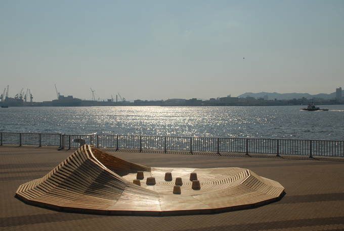 wood installation Landscape parametric kobe japan