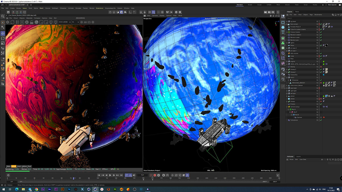 abstract after effects artwork CGI cinema 4d Digital Art  octane rigging Space  vfx