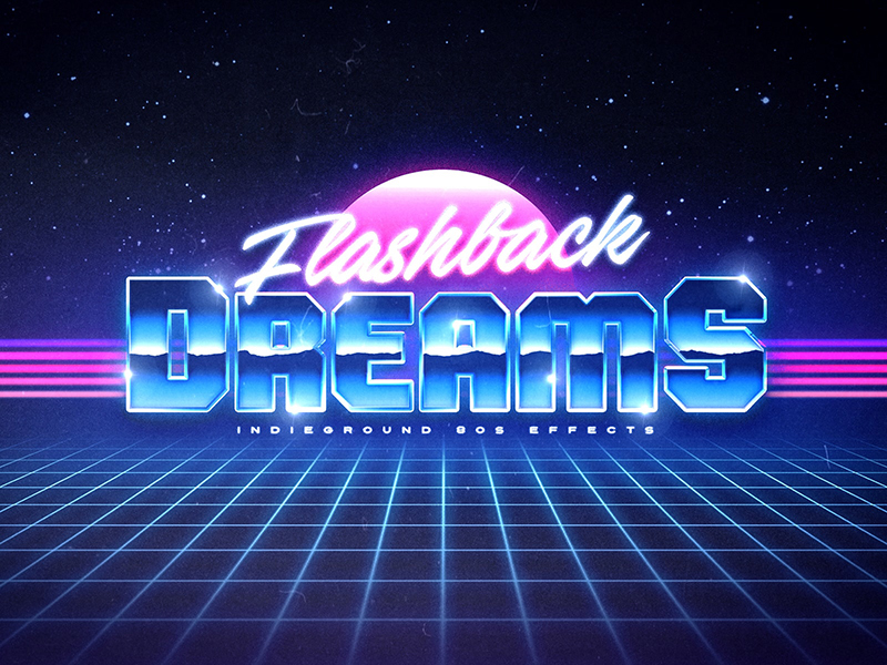 80s 1980s text effect Retro rad Synthwave photoshop resource Mockup