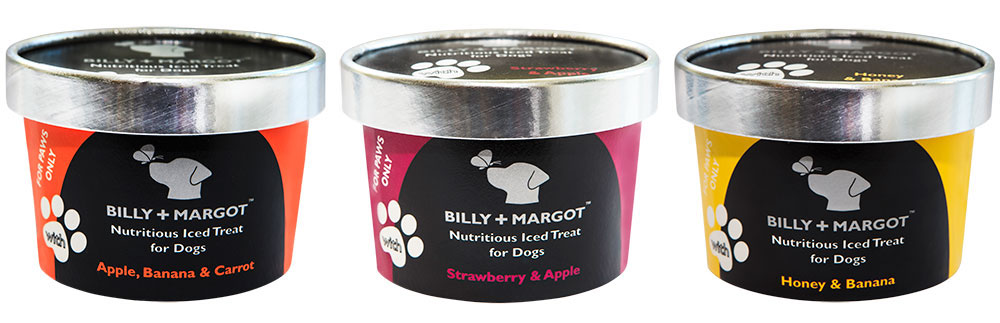 Billy + Margot dog food Dog treats packaging design