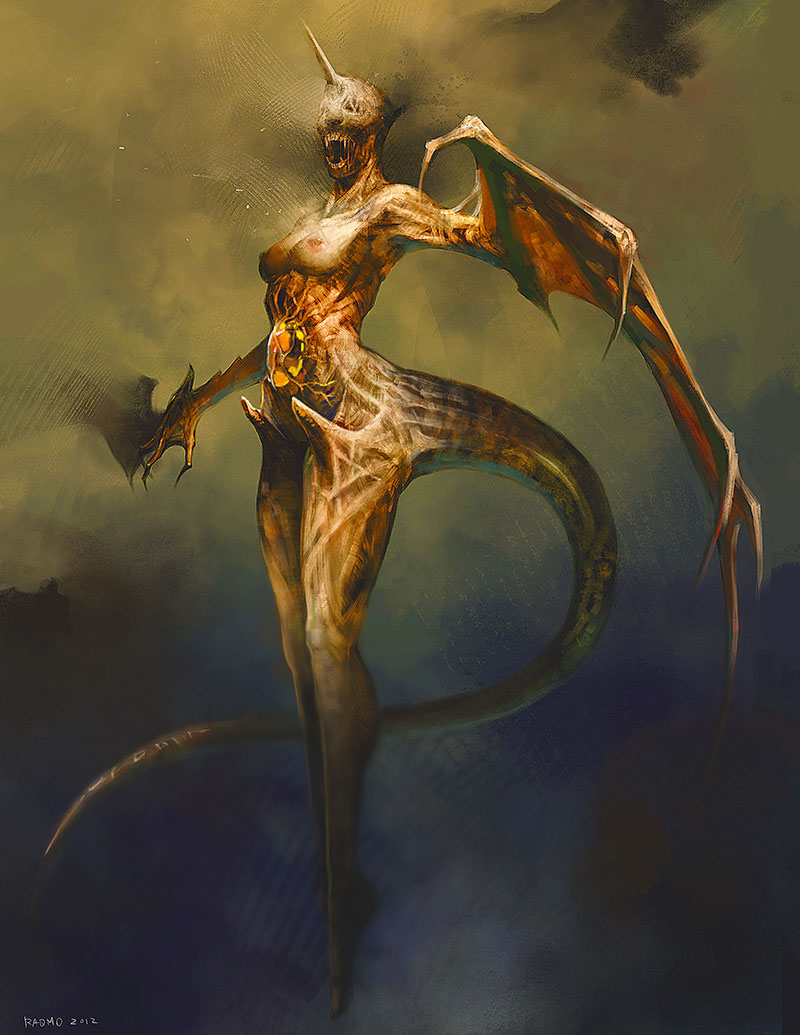 photoshop creature demon horror wings skull Horn dragon fantas dark
