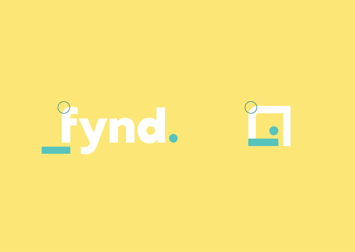 fynd tech flat clean minimalistic yellow Icon logo identity