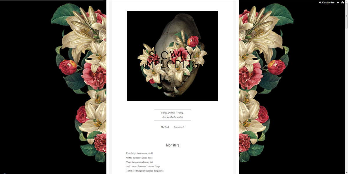 Poetry  Blog tumblr Header blog header skull type Hipster Flowers floral