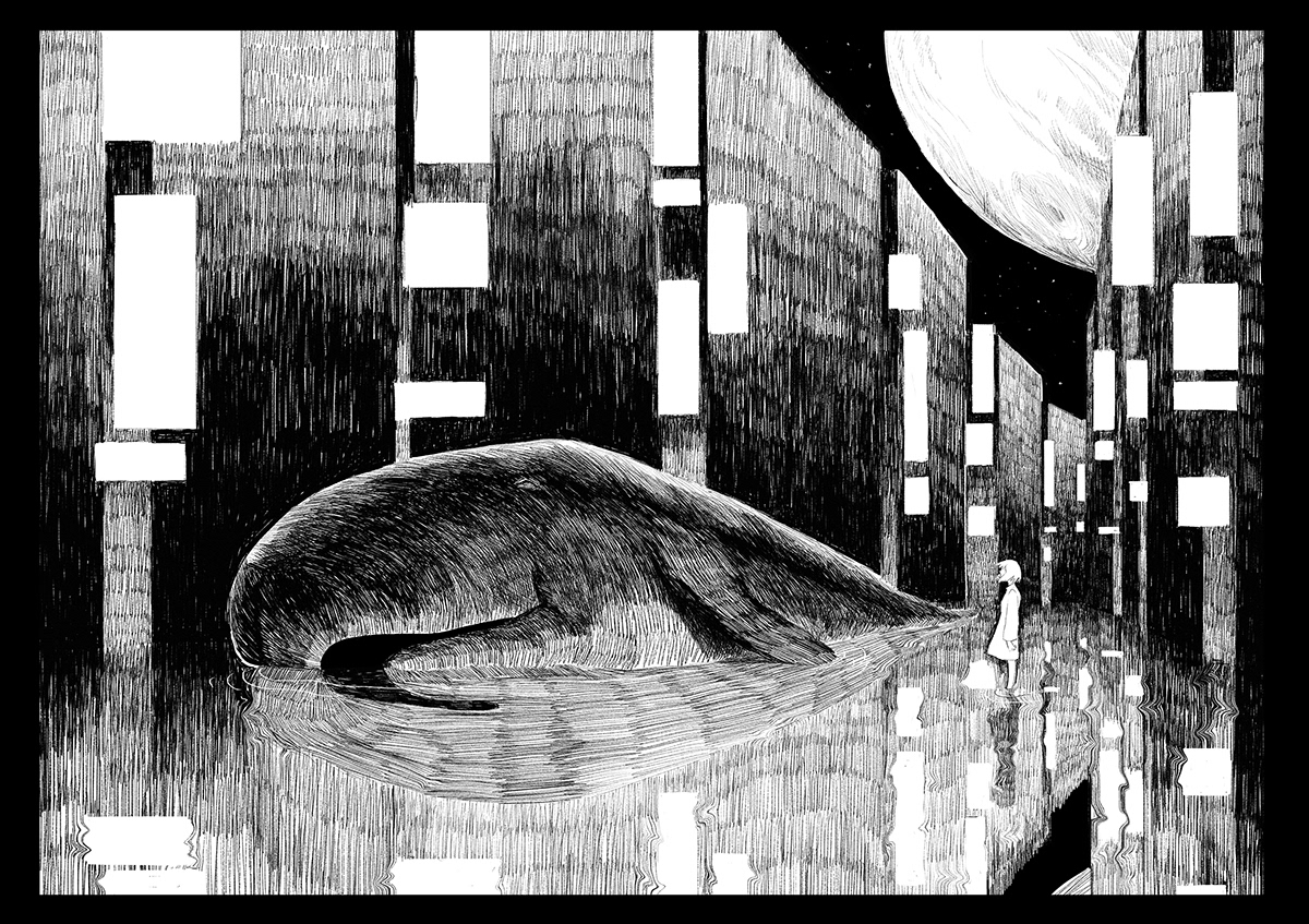 ILLUSTRATION  art grief loneliness 插畫 イラストレーション illust Drawing  tombo