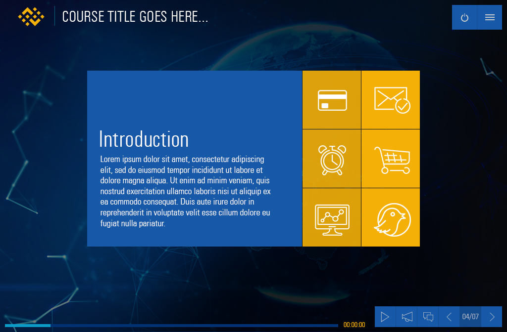 eLearning user interface