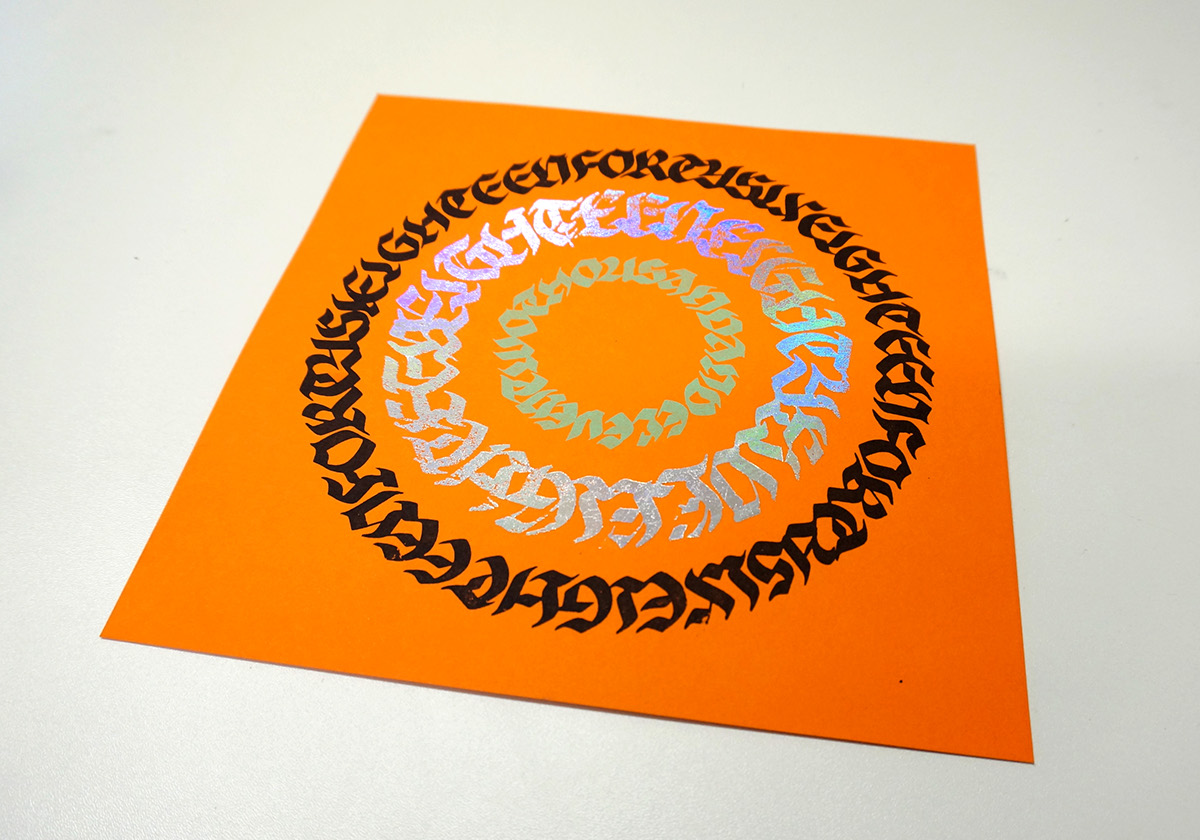 gfsmith colourplan g f smith G F Smith paper print HAND LETTERING Foil Blocking screen print lettering leeds LCA