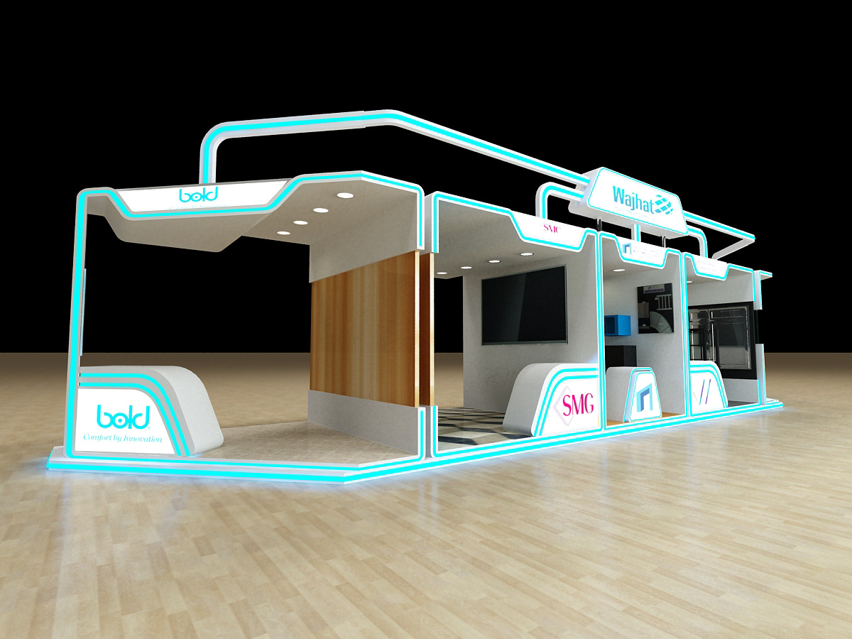 Stand Saudi Arabia Display booth design 3D logo coca nestle Exhibition 