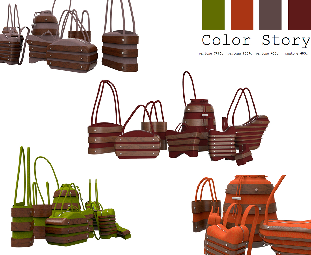 handbag wood leather Accessory accessory design