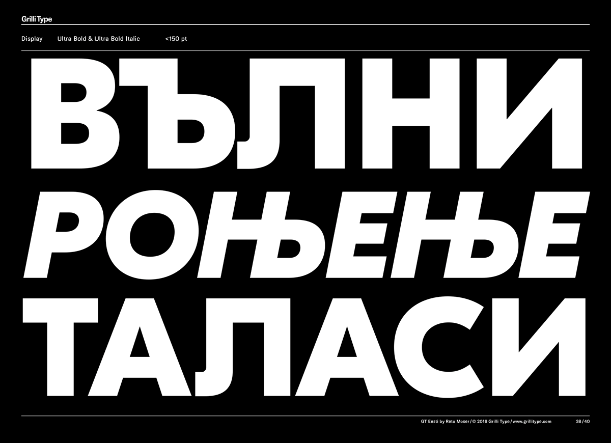 type design GT Eesti Grilli Type Typeface