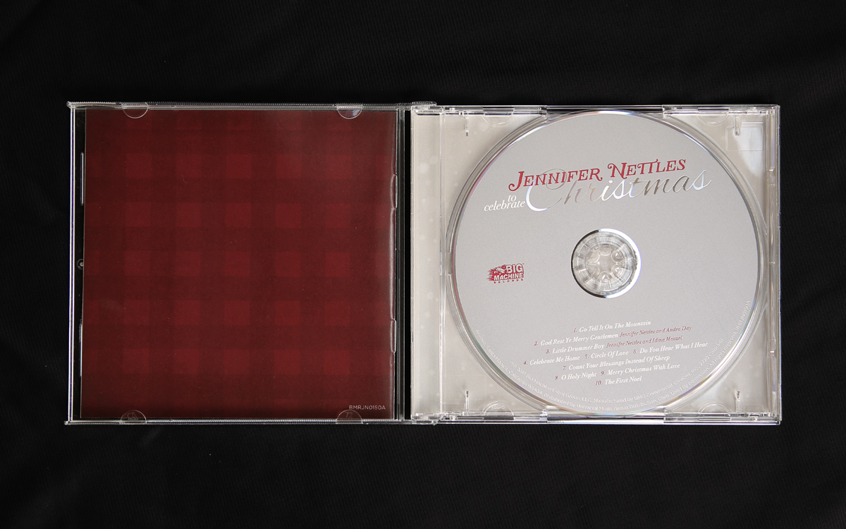 Jennifer Nettles Christmas foil stamping art direction  graphic design  Packaging graphics music