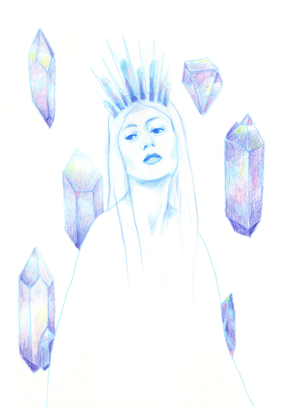 fairytales snow queen ice Chrystals chrystal purple illustrations pink illustrations blue illustrations snow queen