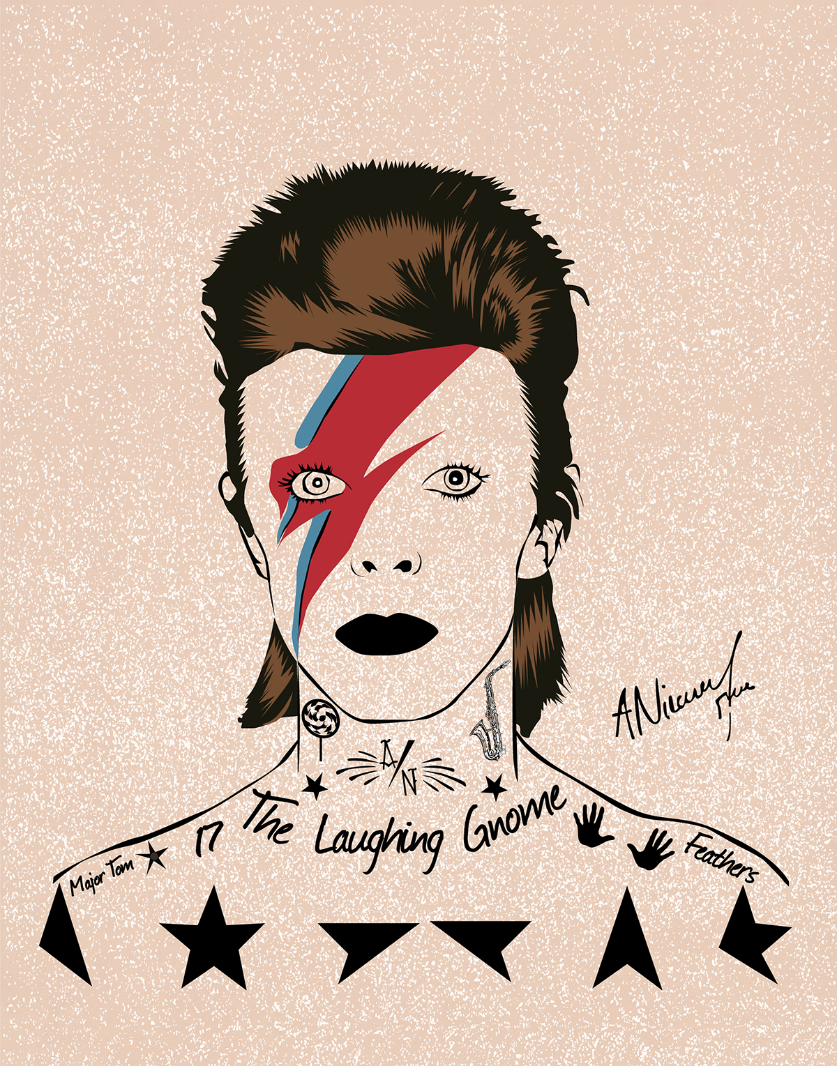david Bowie Stardust star black tribute tatoos diamond  brixtonboy heaven legend ziggystardust