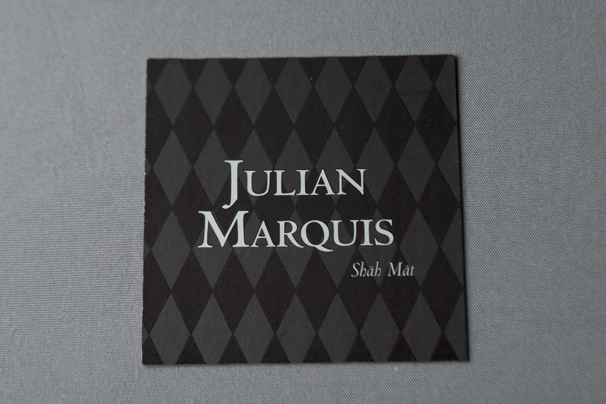 julian marquis julien card business personal personnal black print Carte personnel Varnish UV Selective Varnish Losange square diamond  prestige luxe Deluxe brillant brillance