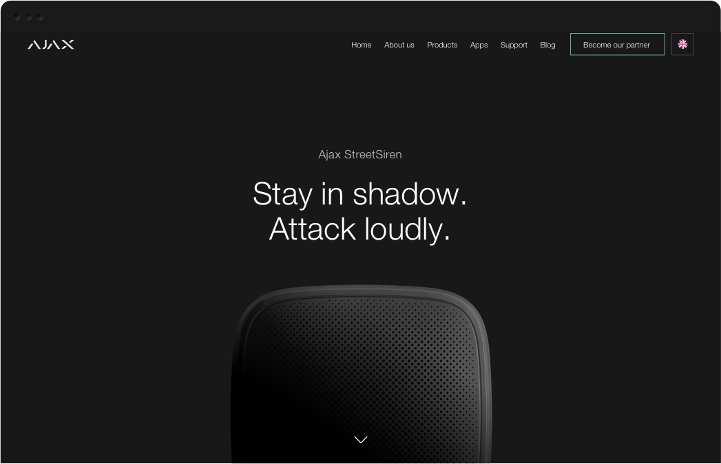 black White hardware Website site mobile UI landing amazing animation 