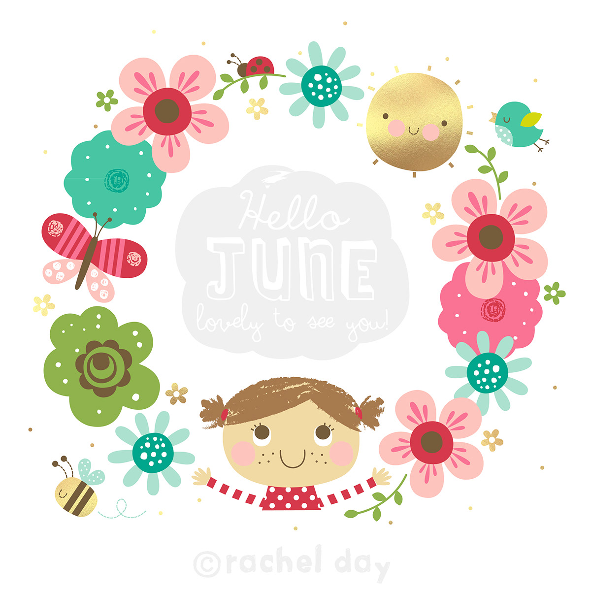 Easter greetings cards print Character cute