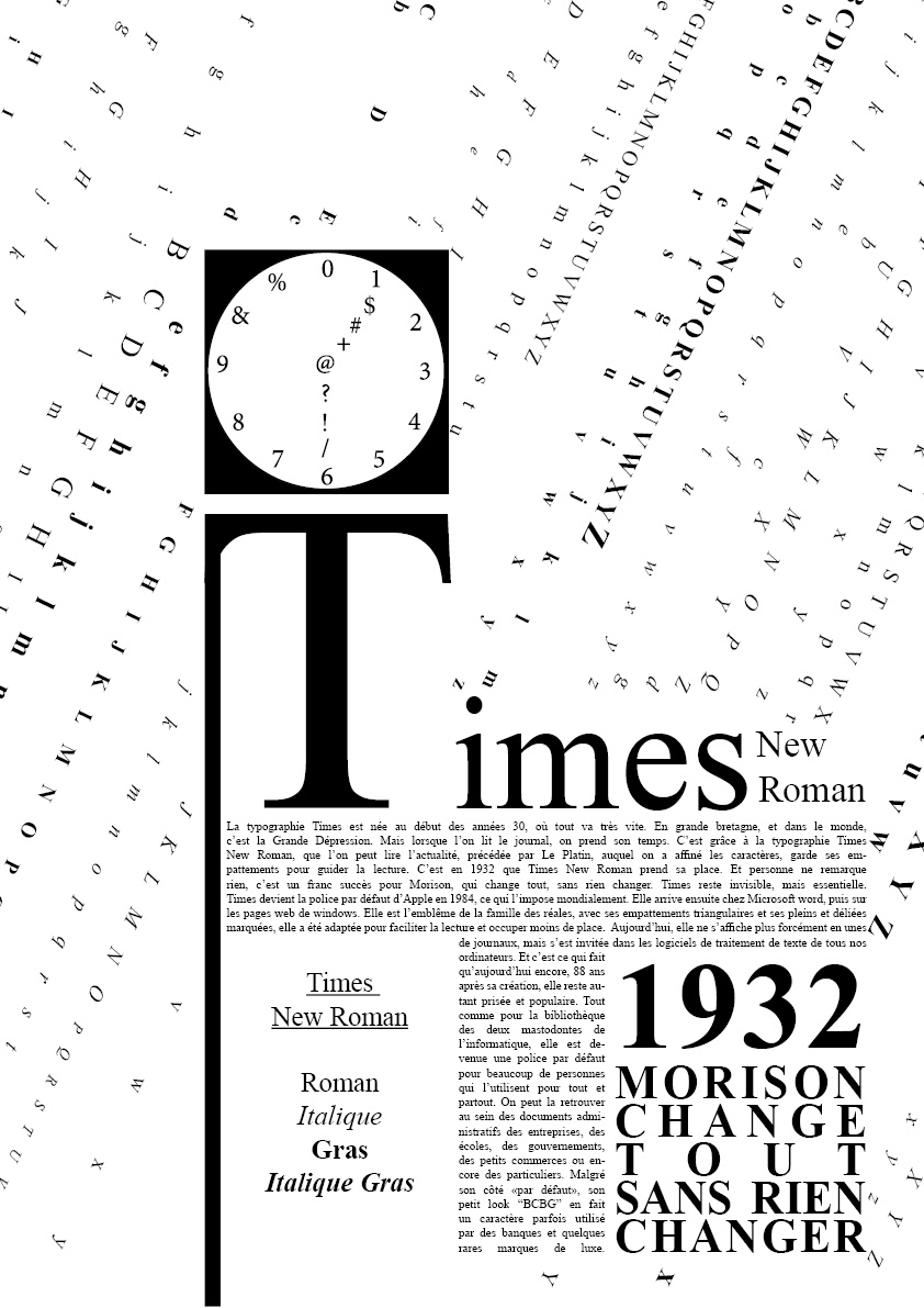 Layout mise en page times new roman Typographie typography  
