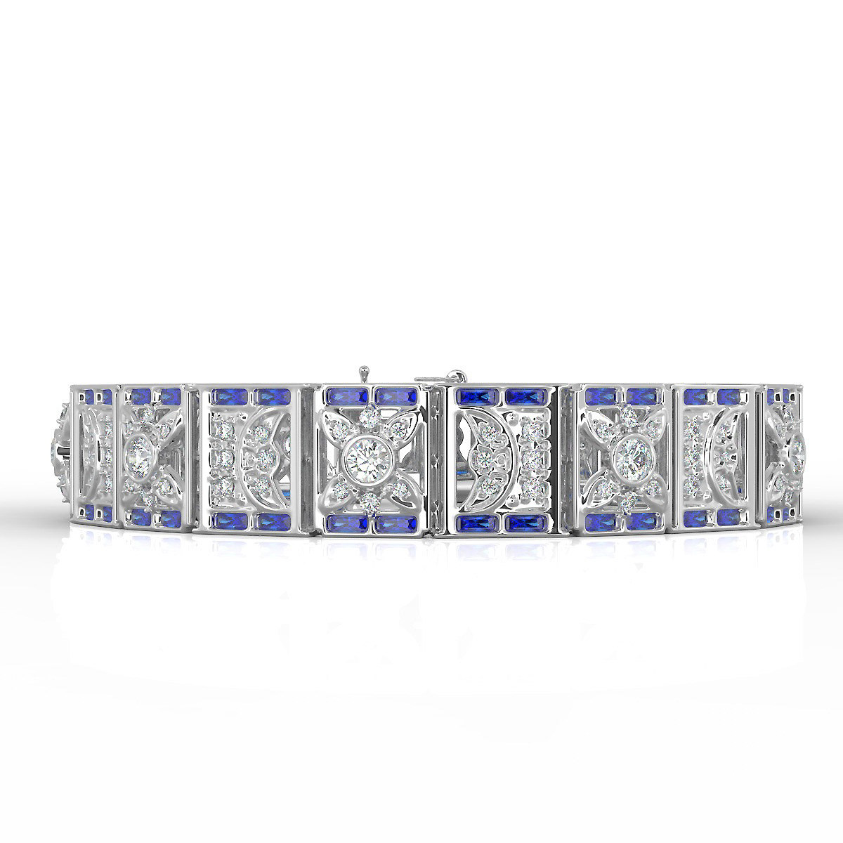 Sapphires diamond  bracelet Codina hinged